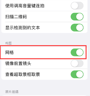 绥滨苹果手机维修网点分享iPhone如何开启九宫格构图功能